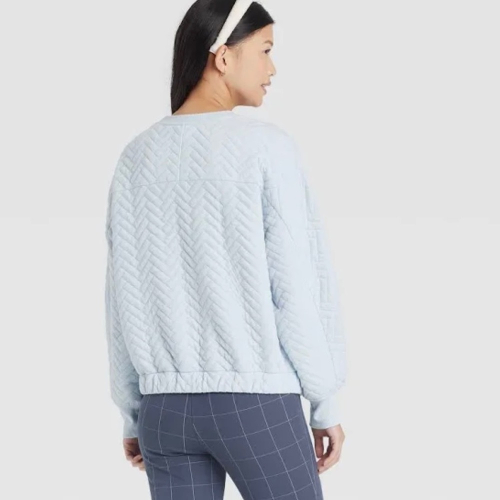 A new day Quilted Crewneck sweatshirt - light blue - Picture 2 of 9